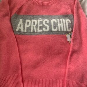 CeCe Pink and Gray Après Chic Sweater